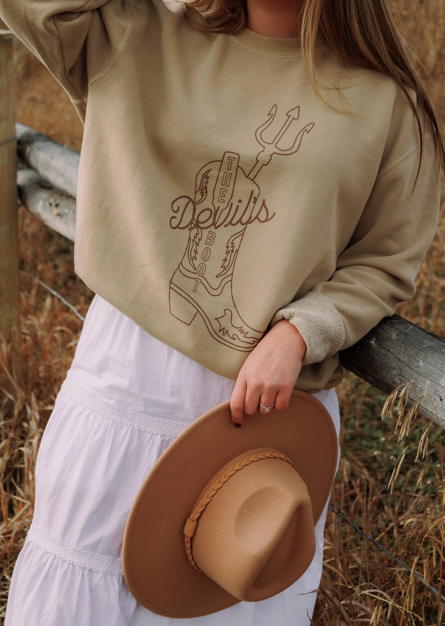 The Devil's Boot Crewneck Sweatshirt Rebel and Fleur