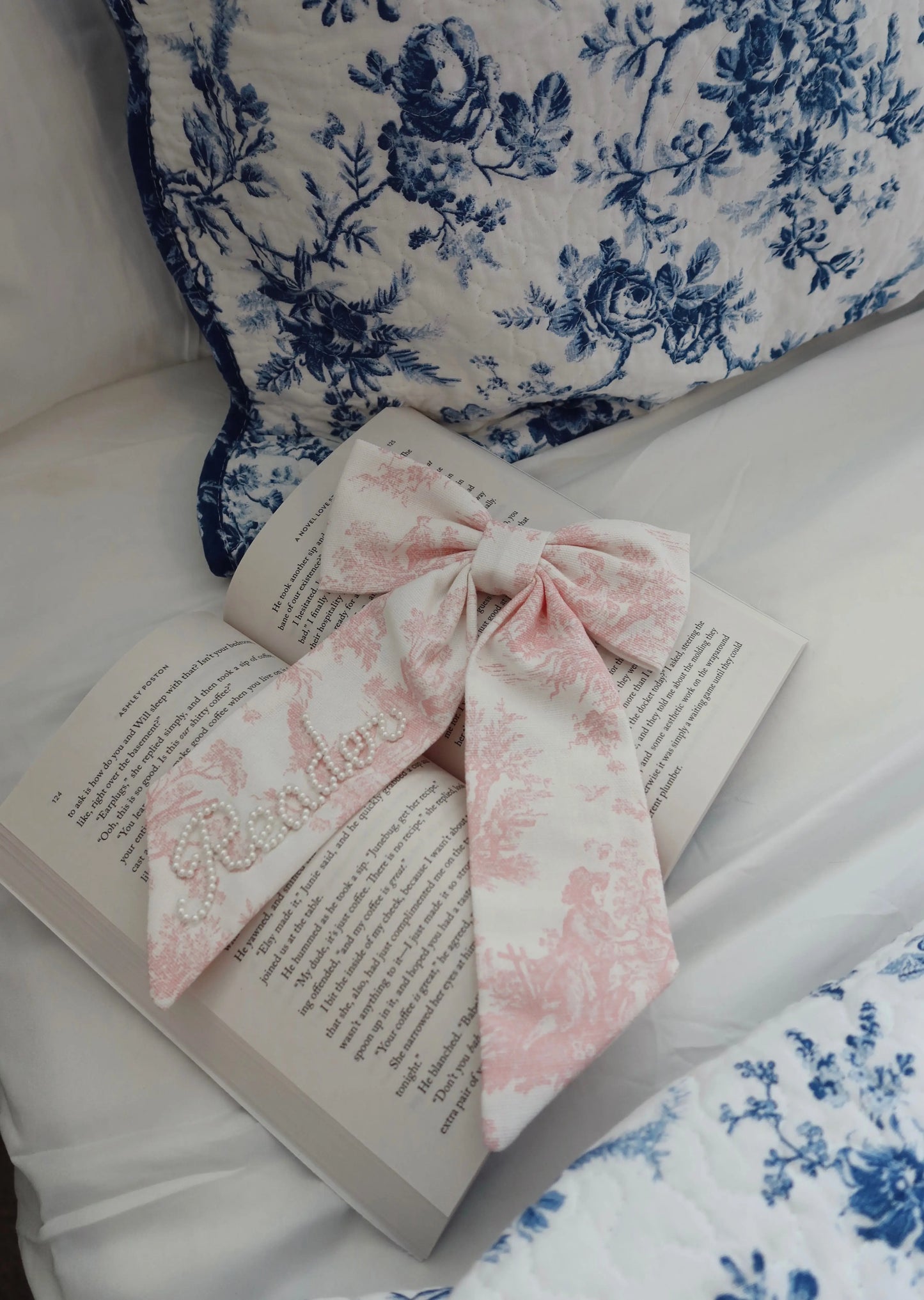 Reader Toile and Pearl Hair Bow Rebel and Fleur