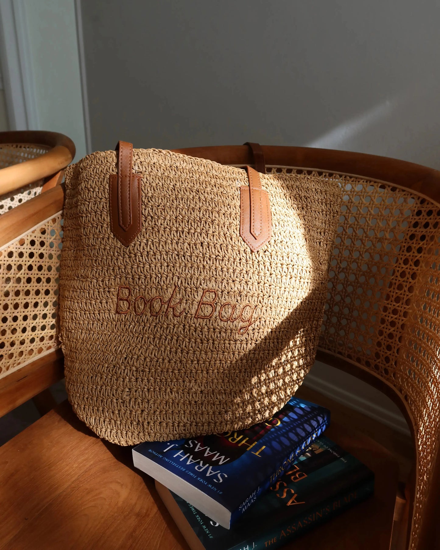 Woven Raffia Book Bag Rebel and Fleur
