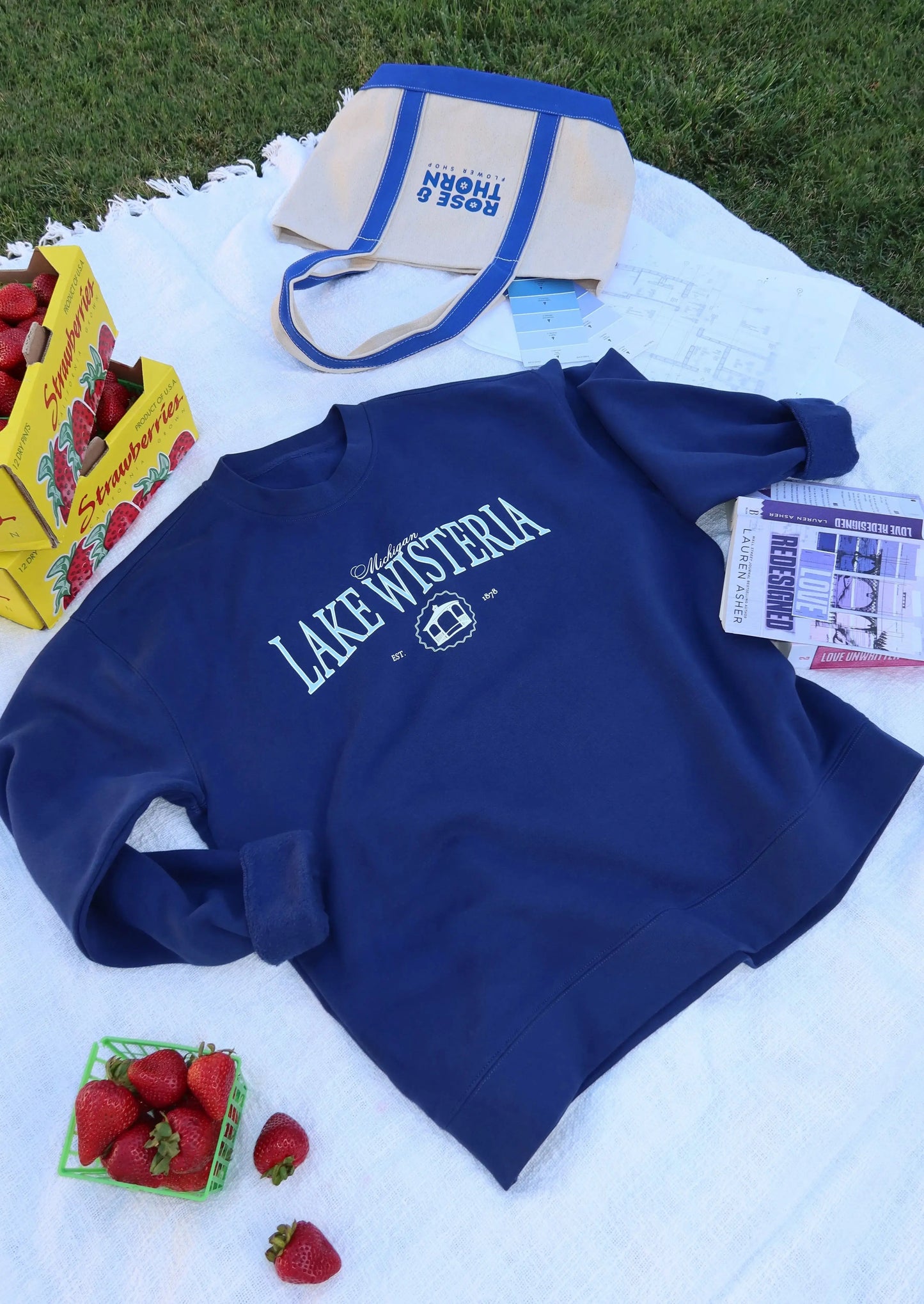 Lake Wisteria 'Relaxed' Crewneck Rebel and Fleur