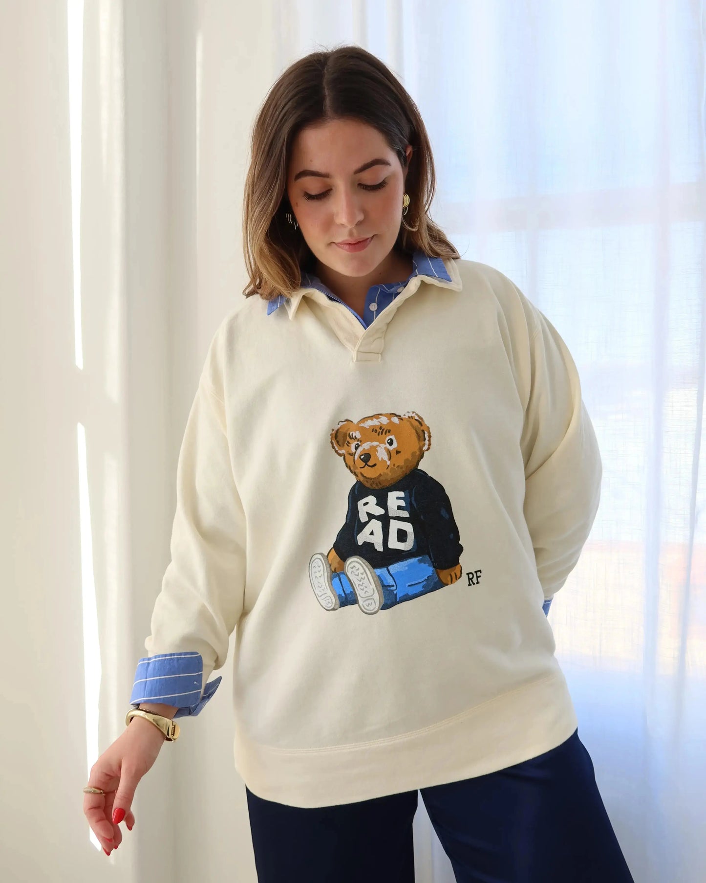 Rebel Bear 'Collared' Crewneck Rebel and Fleur