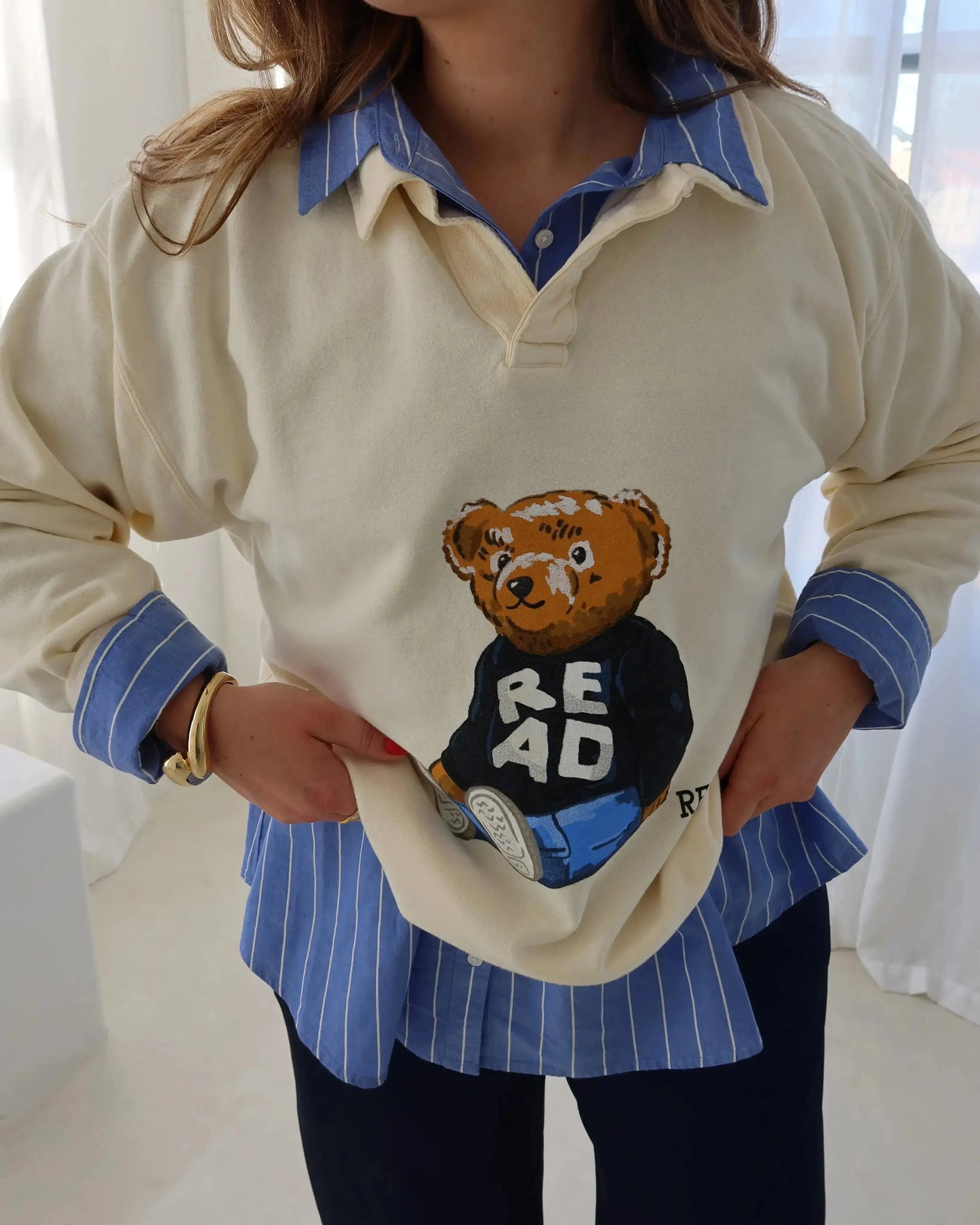 Rebel Bear 'Collared' Crewneck Rebel and Fleur