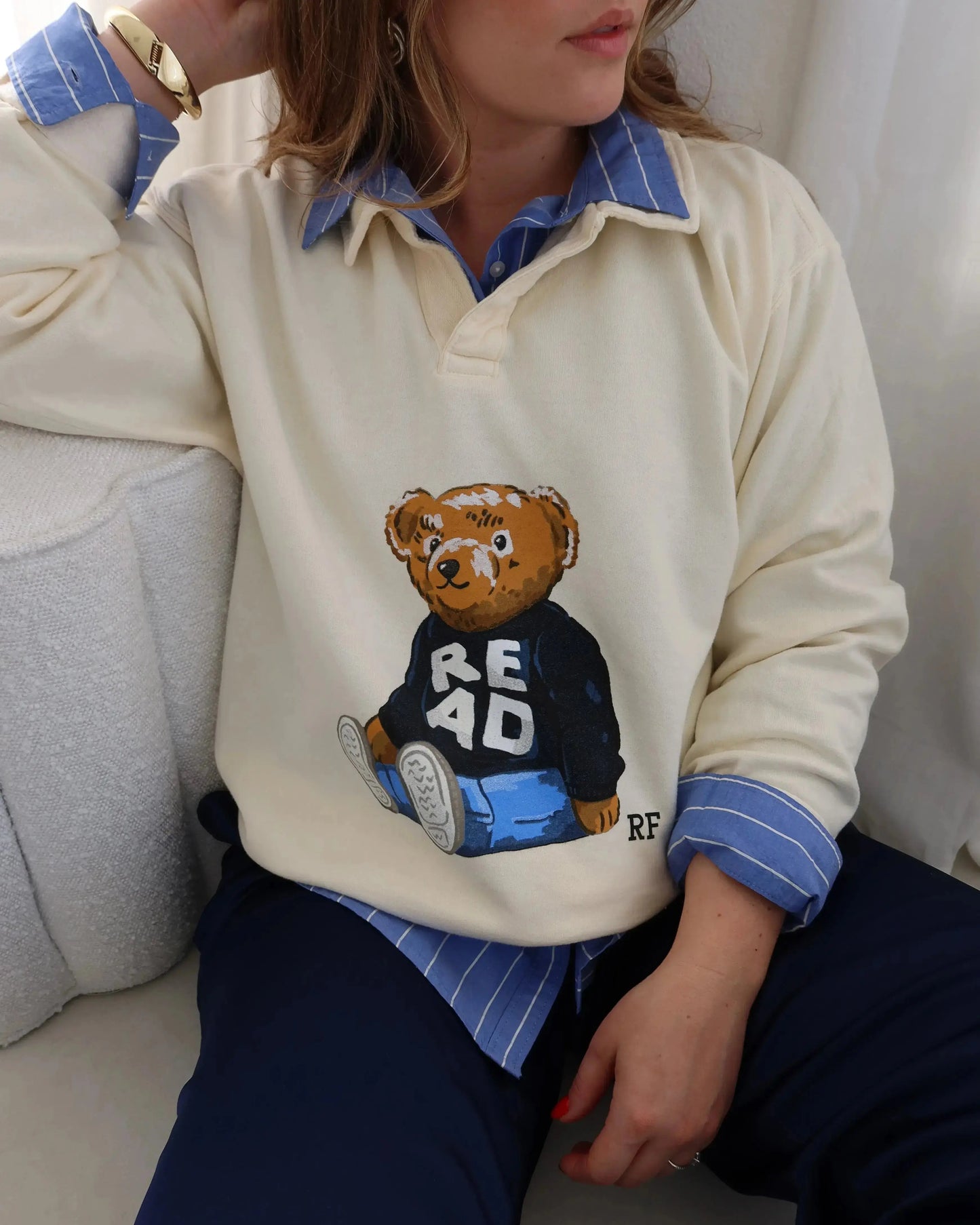 Rebel Bear 'Collared' Crewneck Rebel and Fleur