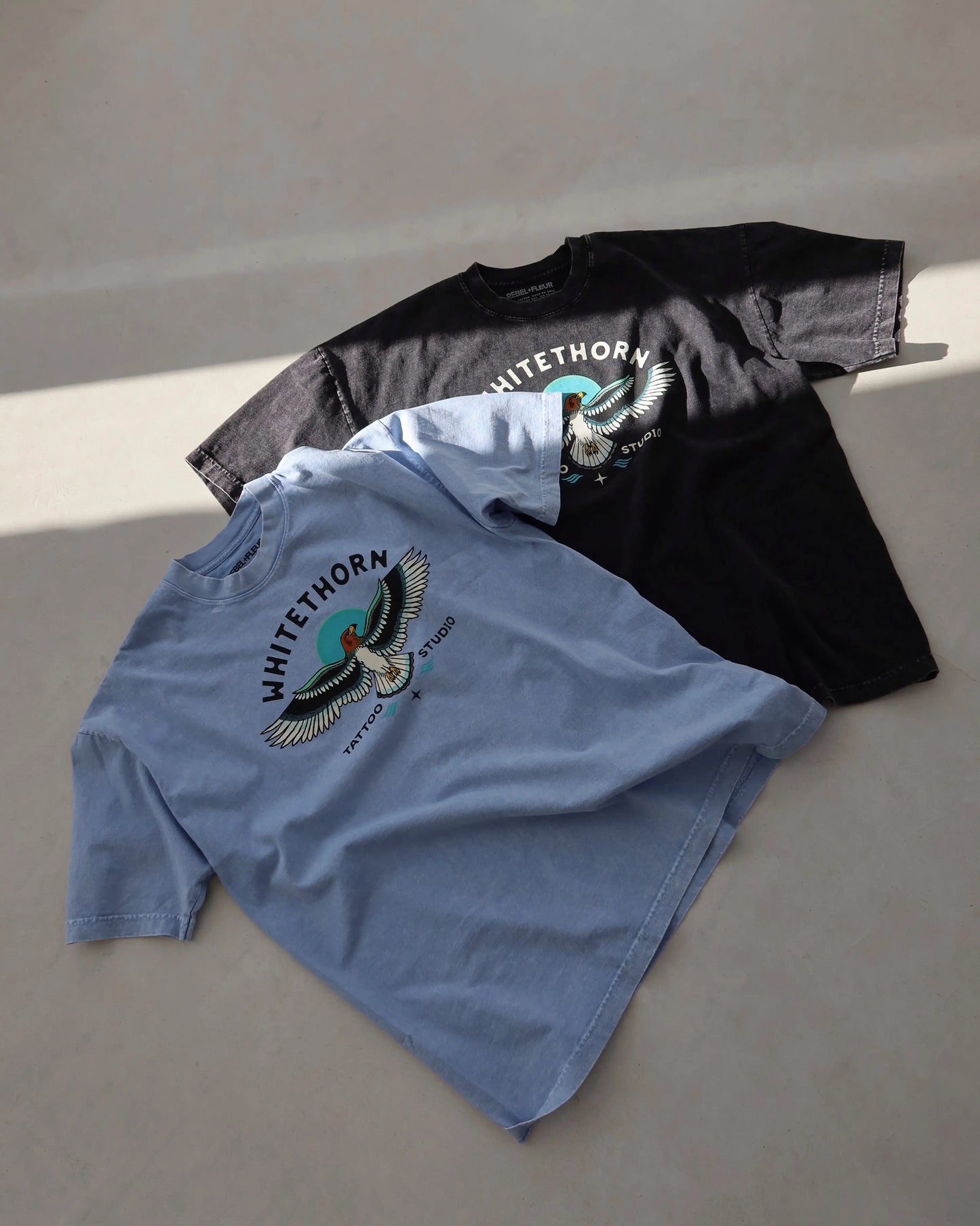 Whitethorn Tattoo Studio 'Boxy' T-Shirt Rebel and Fleur