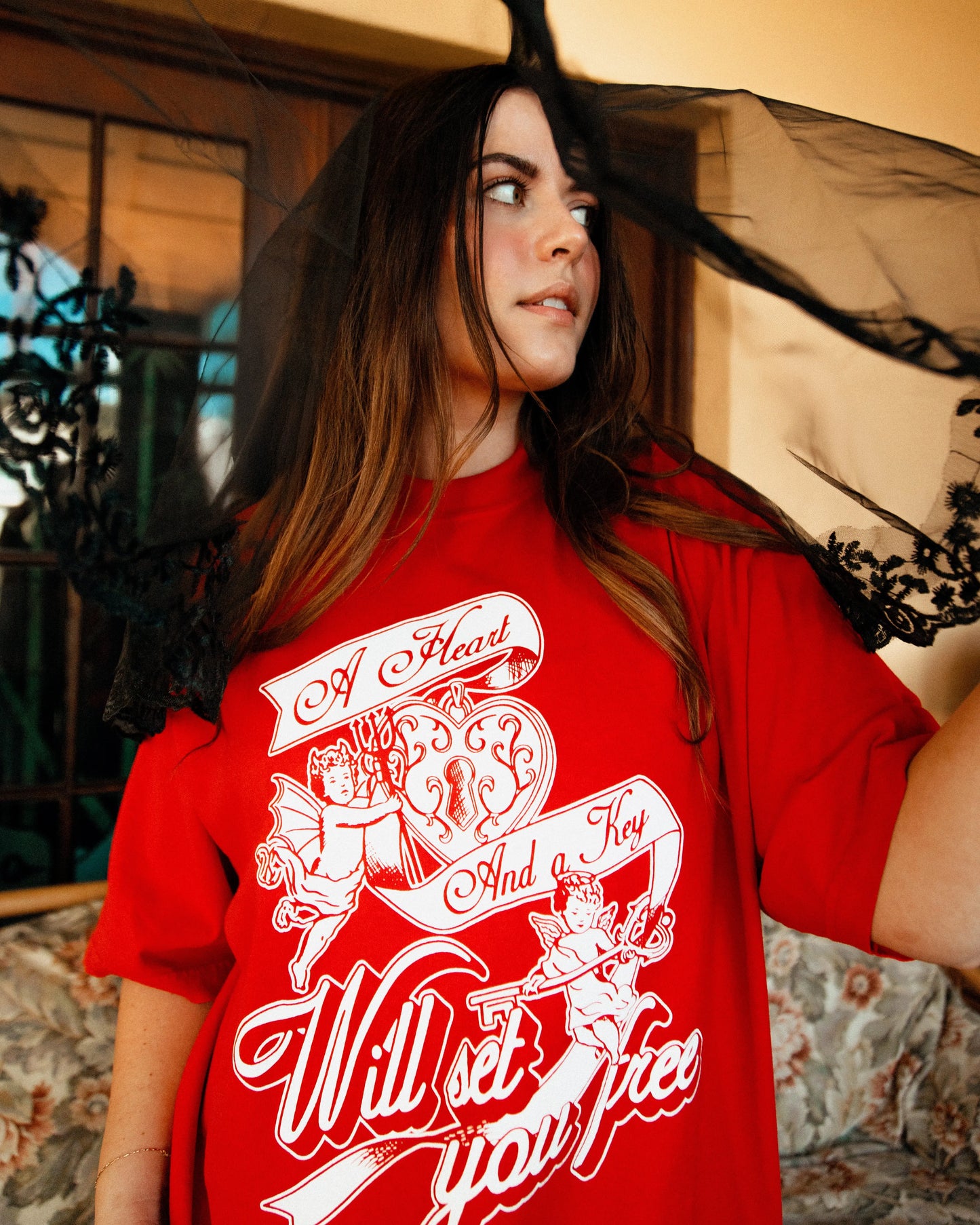 Heart and Key 'Oversized Mockneck' Tee Rebel and Fleur