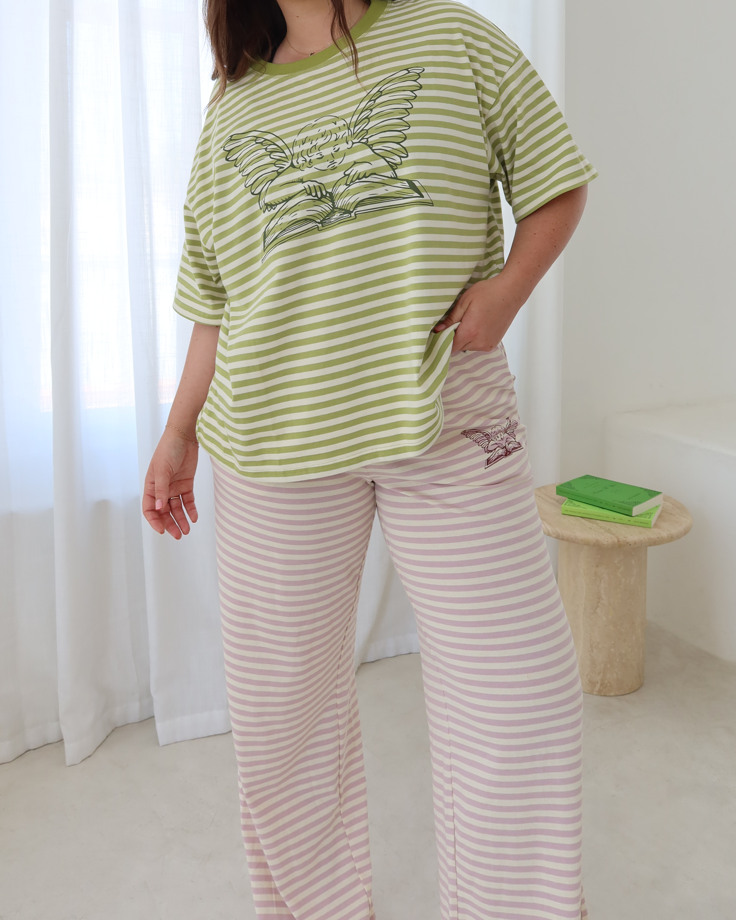 The Lover Striped Pants in Pink