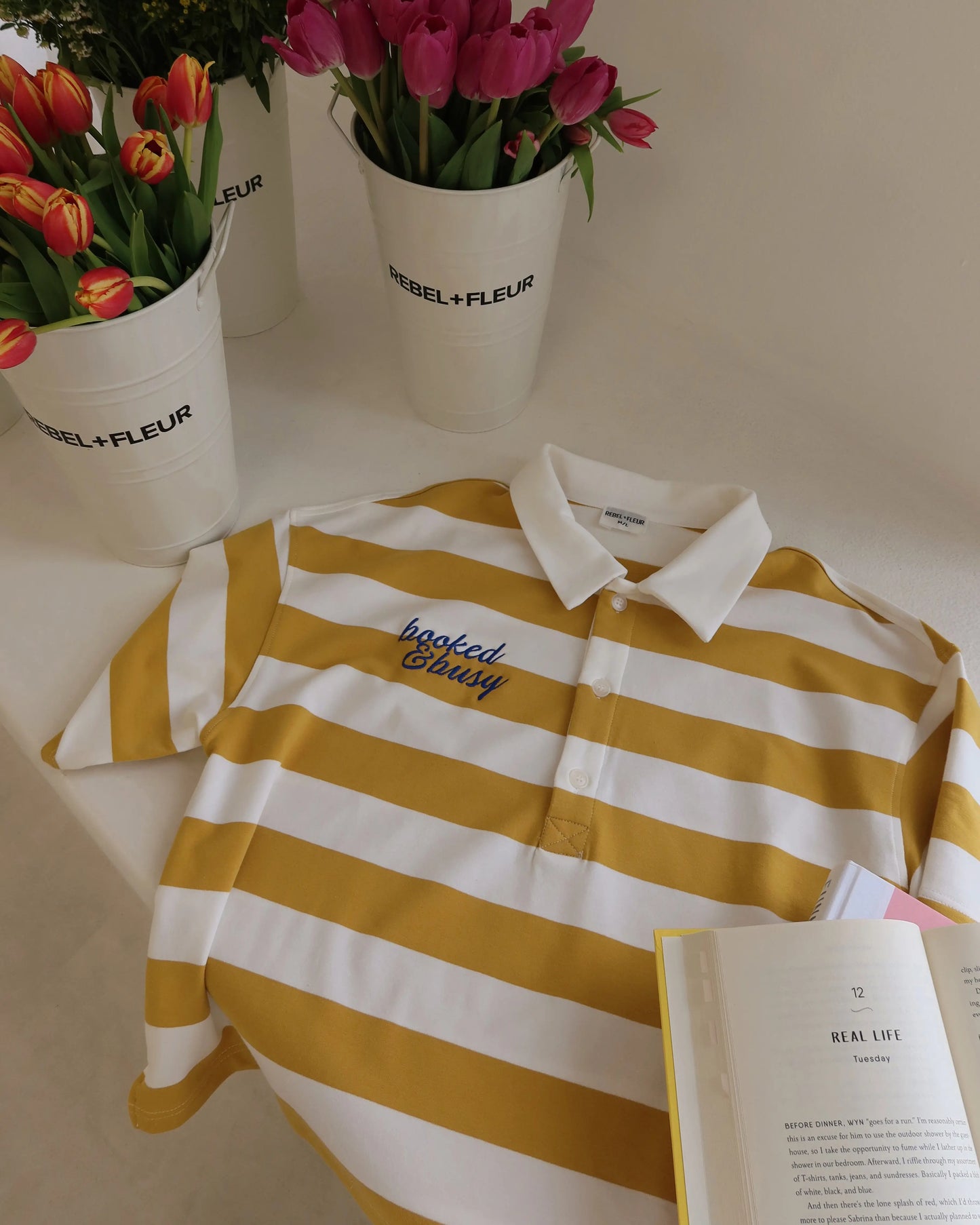 Booked and Busy Collared Shirt Rebel and Fleur