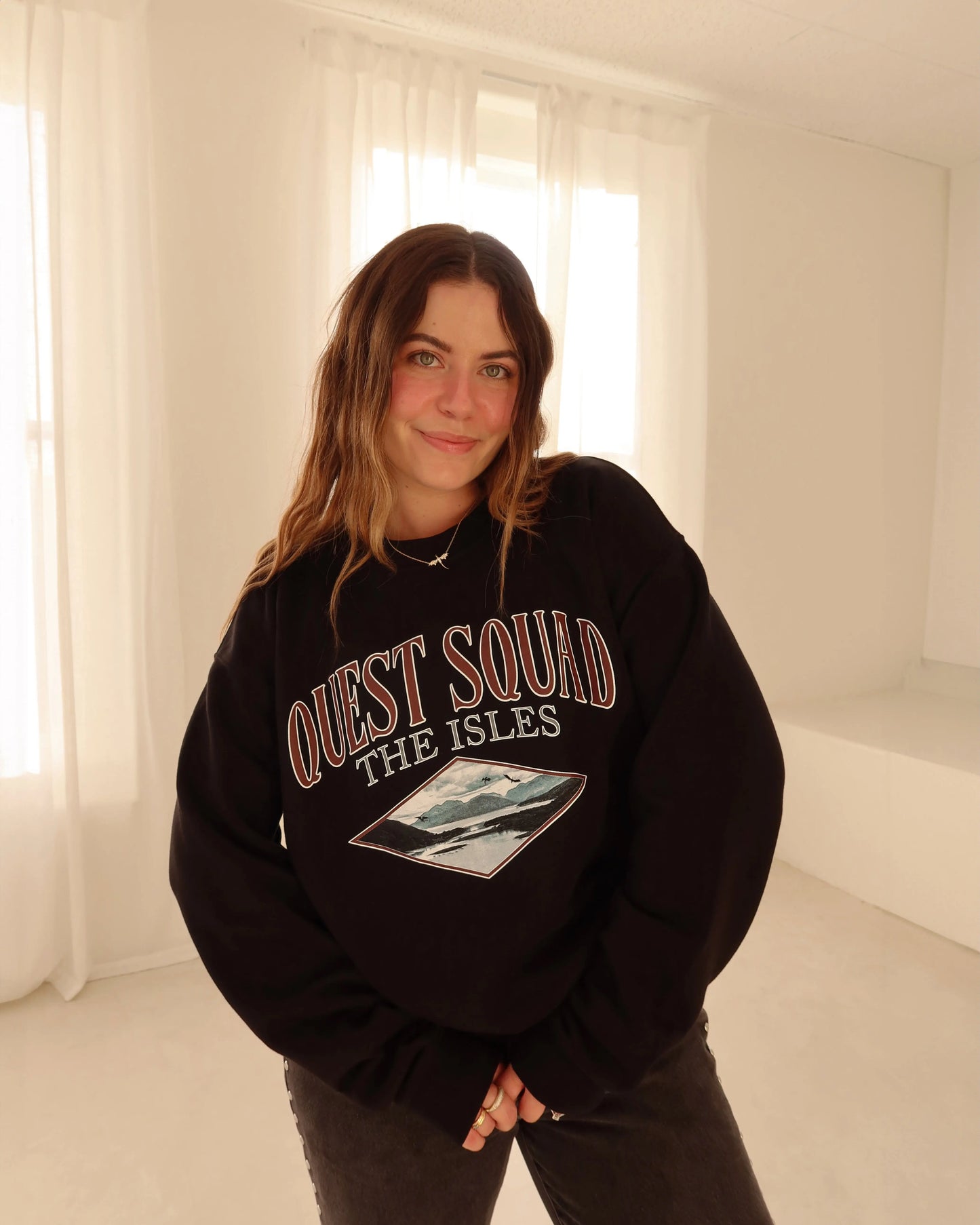 Quest Squad 'Relaxed' Crewneck Rebel and Fleur