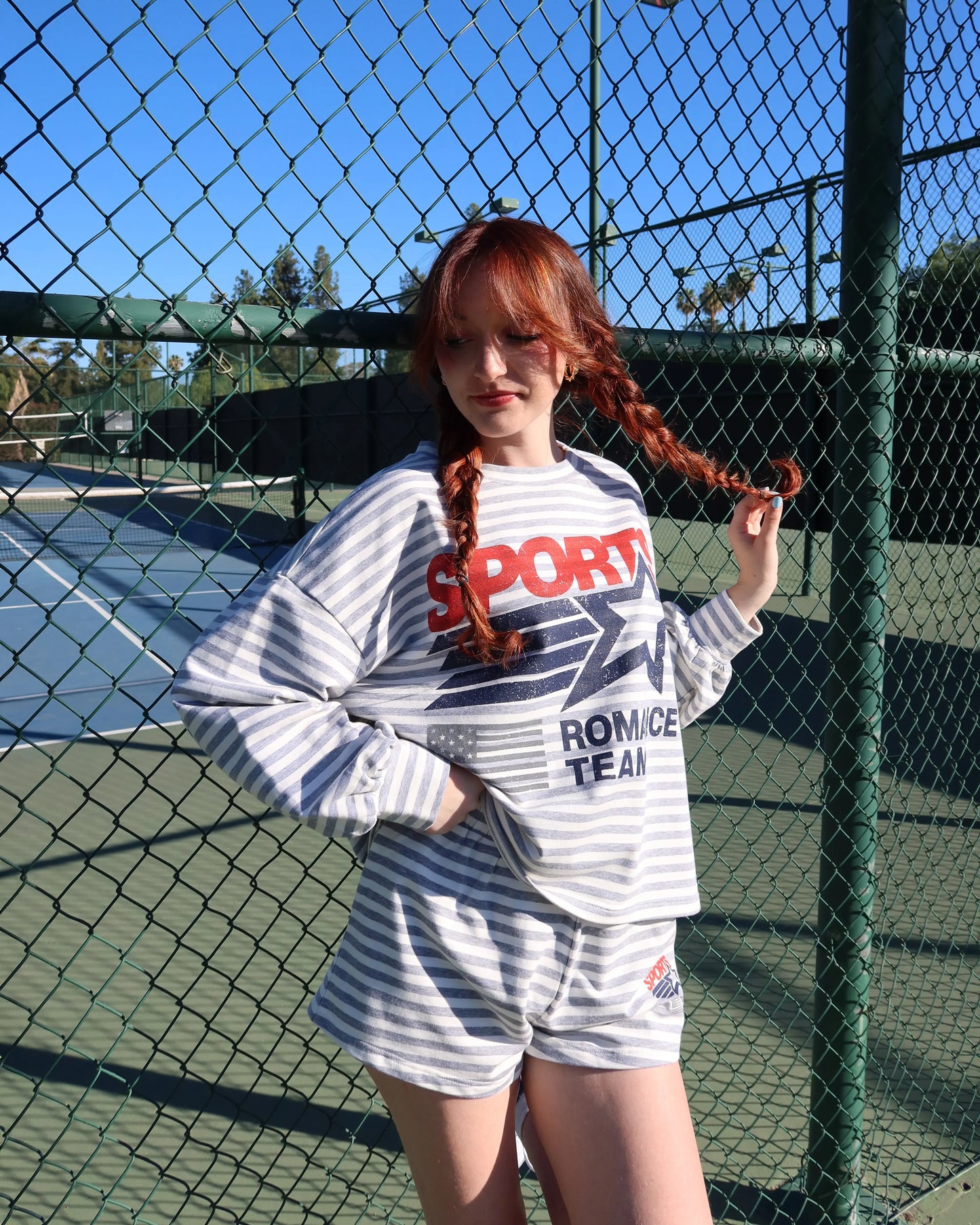 Sports Romance Striped Top (Part of a Set) Rebel and Fleur