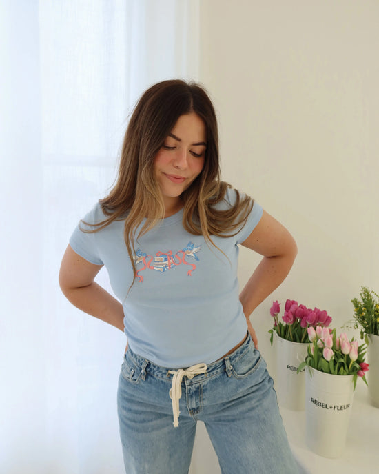 Bluebird Tales Baby Tee Rebel and Fleur